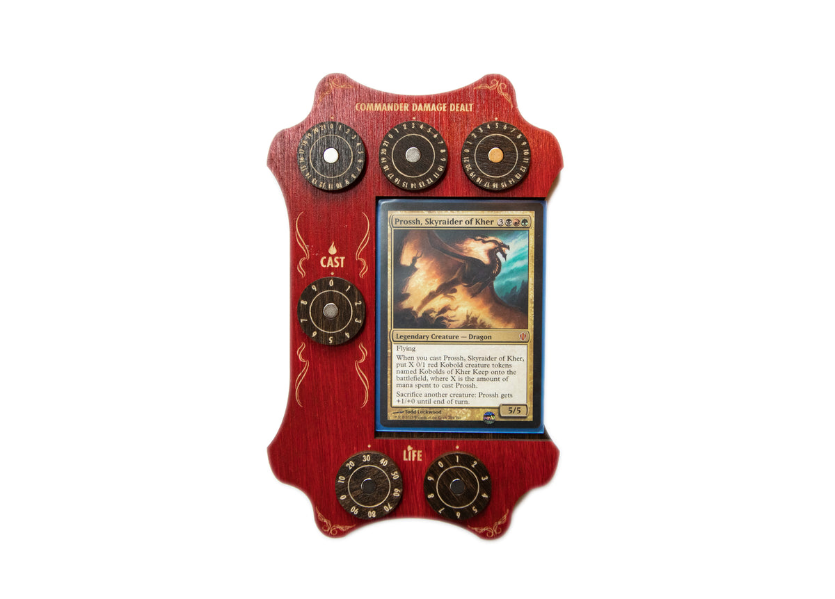 MTG Commander Tray - Red & Kona Wood