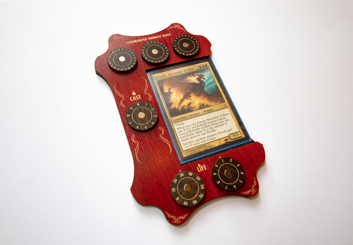 MTG Commander Tray - Red & Kona Wood