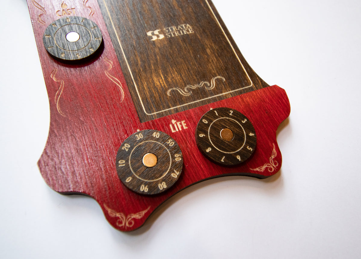 MTG Commander Tray - Red & Kona Wood