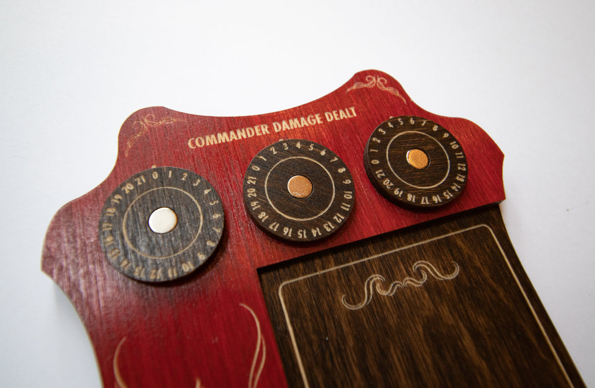 MTG Commander Tray - Red & Kona Wood