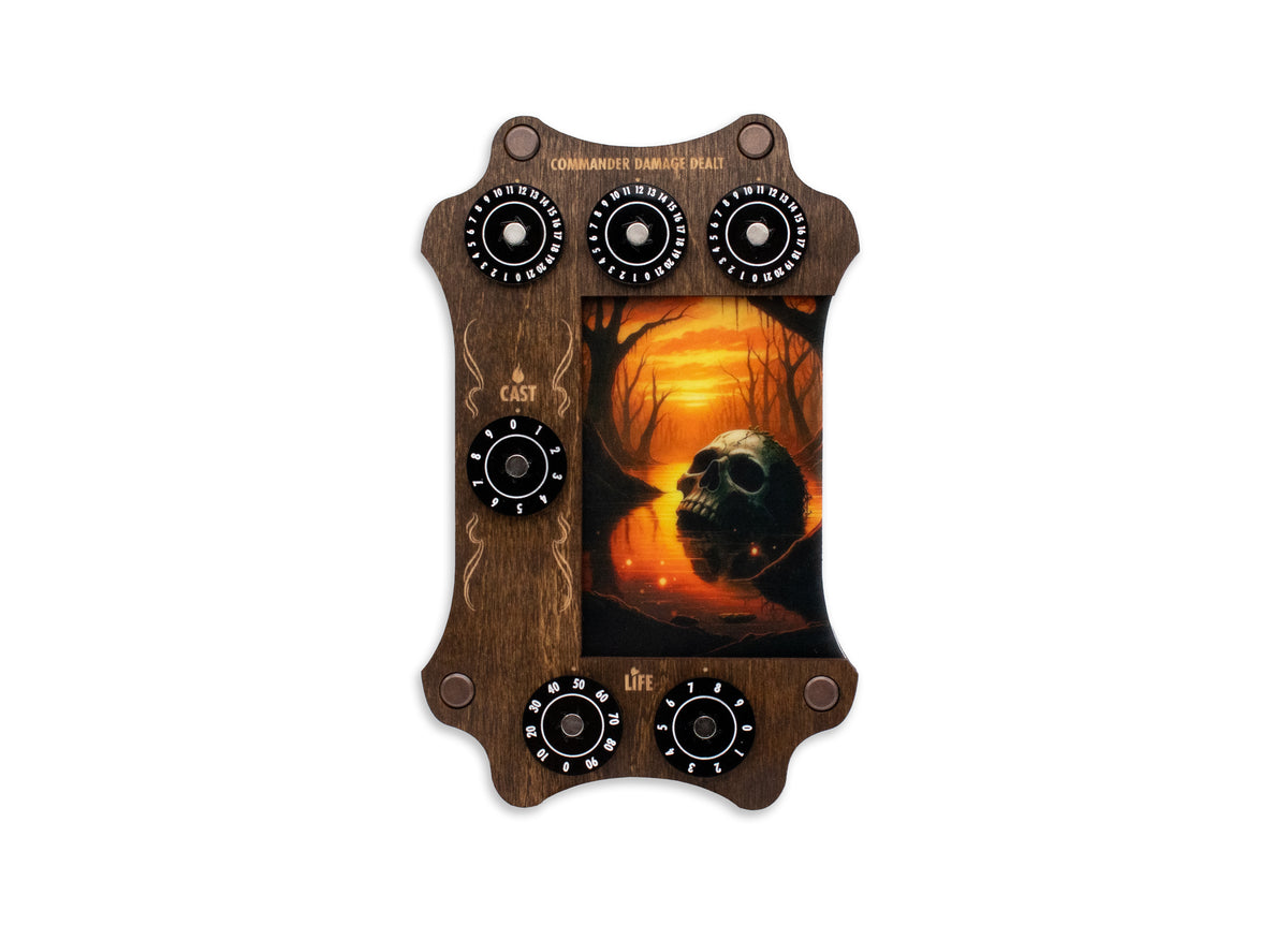 MTG Commander Tray - Kona Wood & Acrylic Dials - Swamp