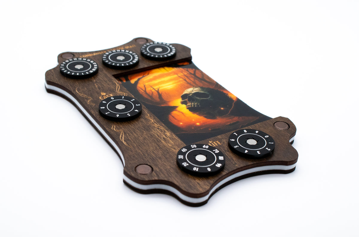 MTG Commander Tray - Kona Wood & Acrylic Dials - Swamp