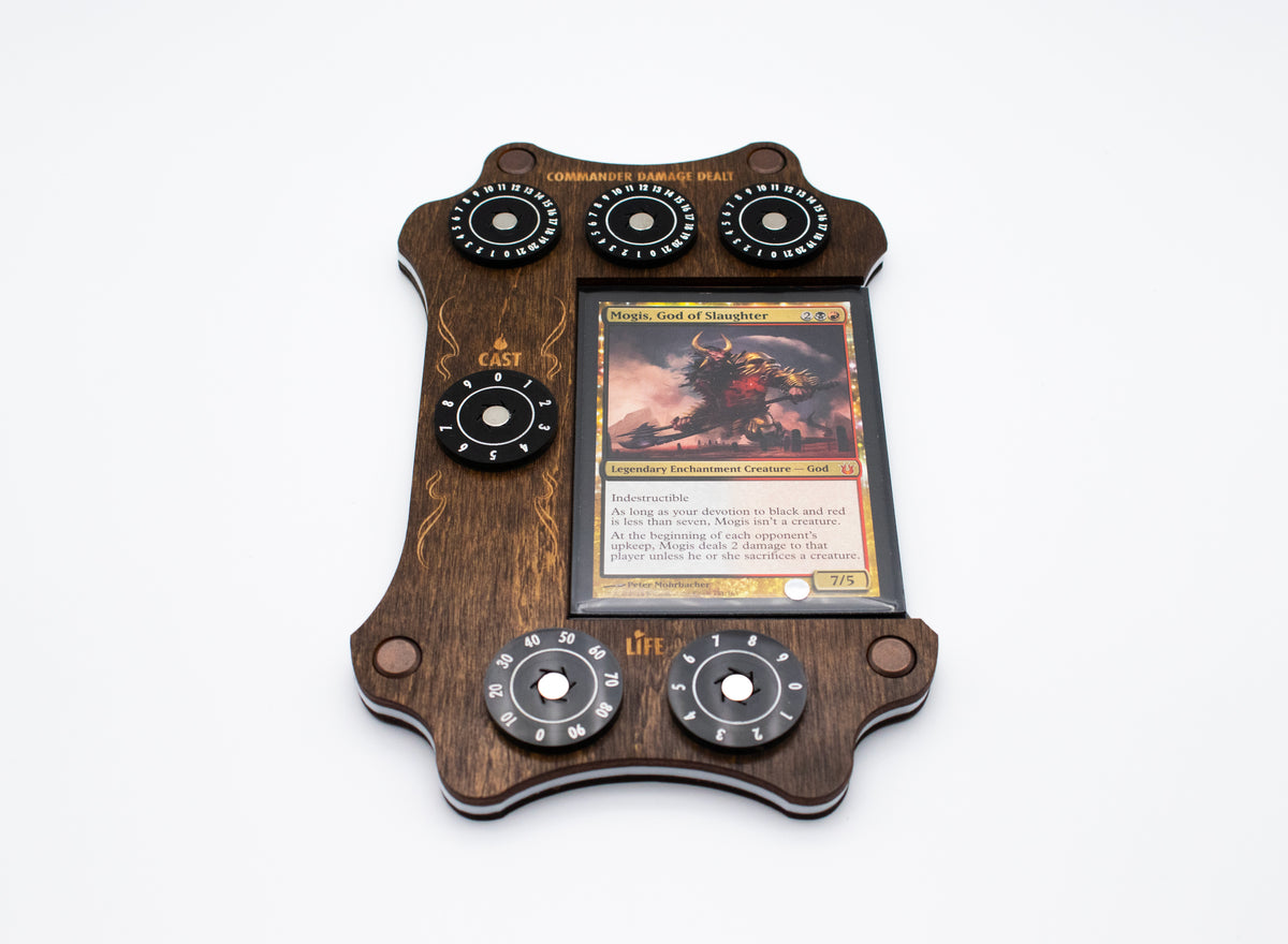MTG Commander Tray - Kona Wood & Acrylic Dials - Swamp