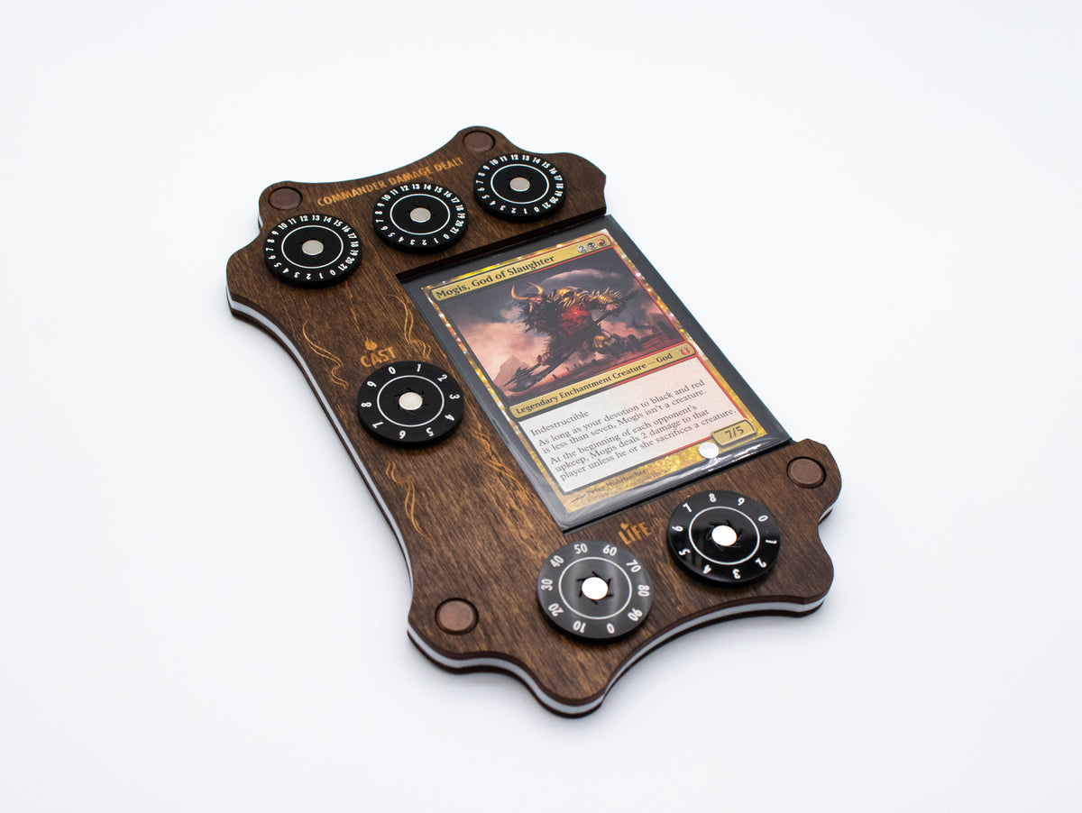 MTG Commander Tray - Kona Wood & Acrylic Dials - Swamp