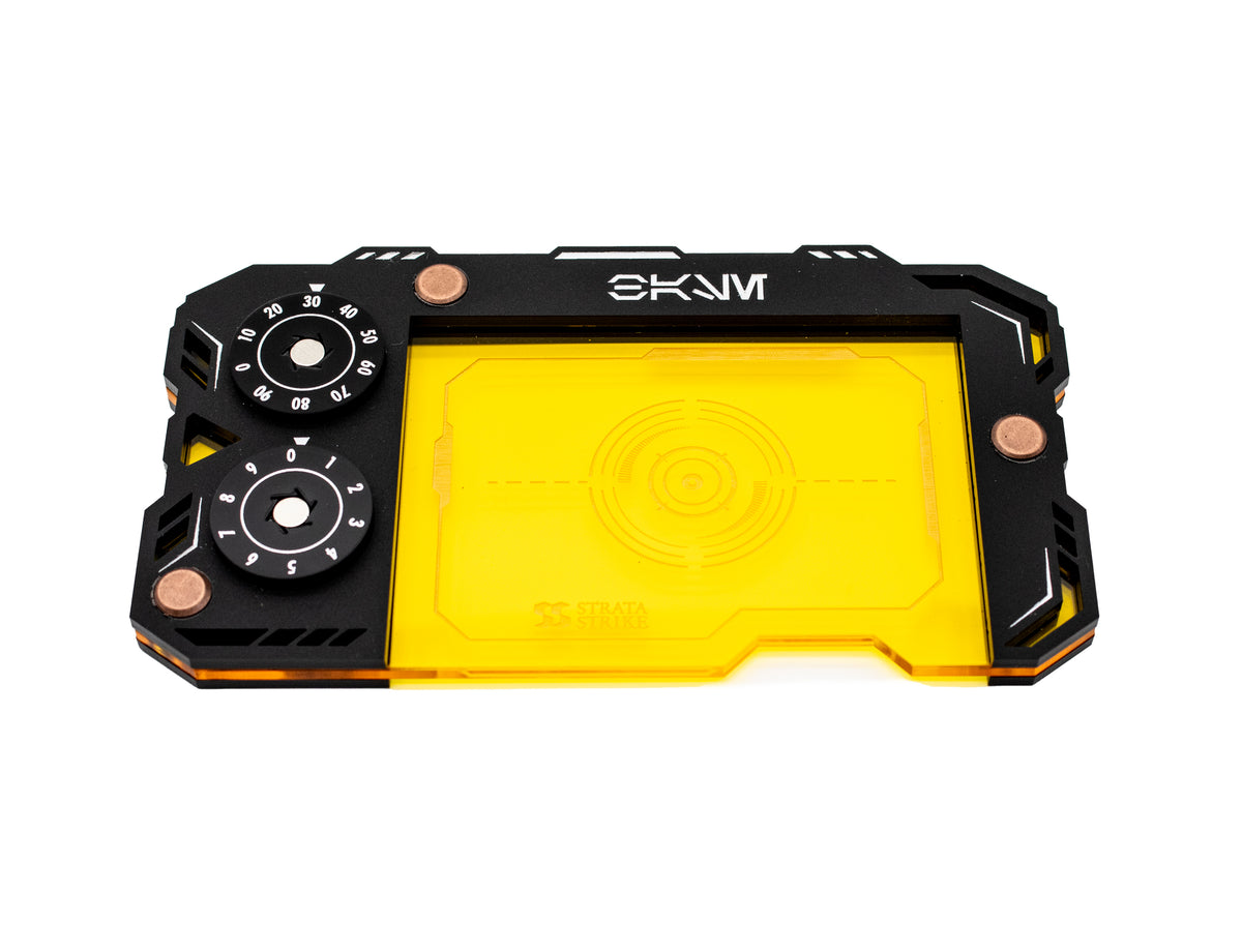 Star Wars Unlimited Base Holder - Matte Black and Yellow Acrylic Tray with Magnetic Dials