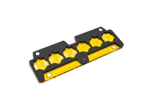 Cyberpunk TCG Gig Dice Tray – Modular Magnetic Holders (Matte Black, Yellow Acrylic)